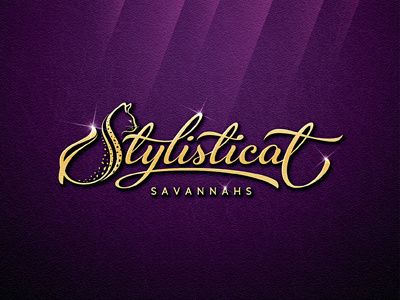 Stylisticat Savannahs. cat custom hand drawn lettering logotype typography