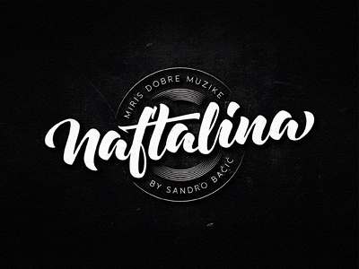 Naftalina custom hand drawn lettering logotype music radio typograhy vinyl