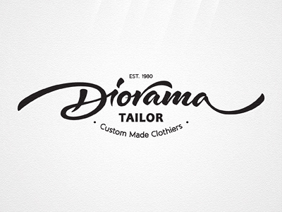 Diorama Tailor custom hand drawn lettering logotype typograhy