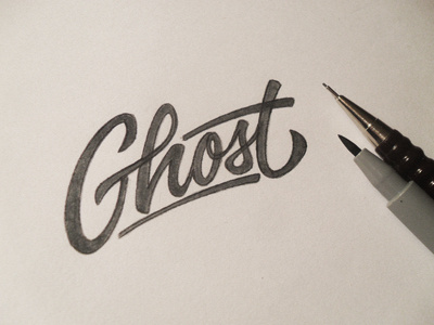 Ghost Sketch agency custom ghost hand drawn lettering logotype paris typograhy