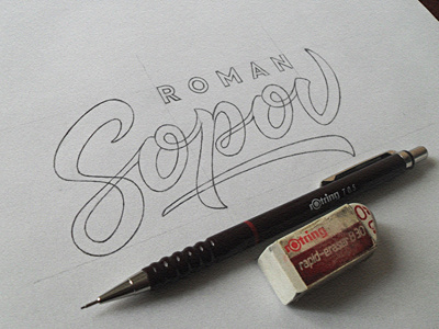 Roman Sopov Sketch custom hand drawn lettering logotype programmer sketch web