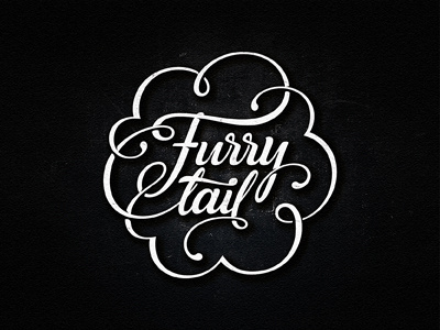 Furry Tail badge custom drawing hand drawn lettering logo logotype
