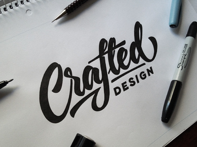 Crafted Design Sketch crafted custom dalibass drawing hand drawn lettering logo logotype