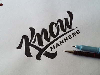 Know Manners Sketch custom dalibass drawing hand drawn lettering logo logotype sketch