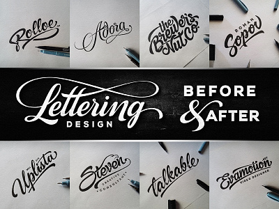 Lettering Logo Designs Before and After