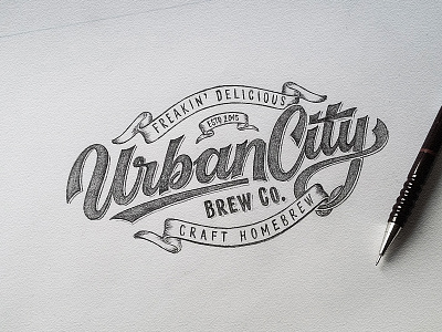 Urban City Brew Co Sketch custom dalibass drawing hand drawn lettering logo logotype sketch