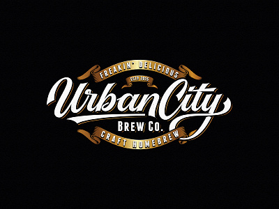 Urban City Brew Co custom dalibass drawing hand drawn lettering logo logotype sketch