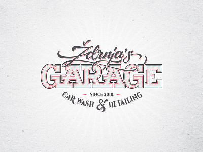 Ždrnja's Garage Car Wash custom dalibass drawing hand drawn lettering logo logotype sign sketch