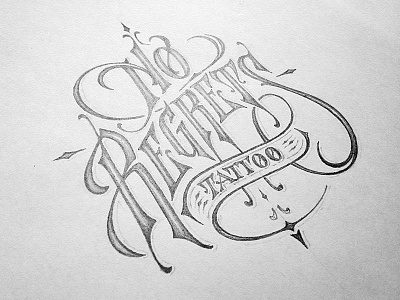 No Regrets_Drawing custom dalibass hand drawn lettering logo logotype tattoo typography