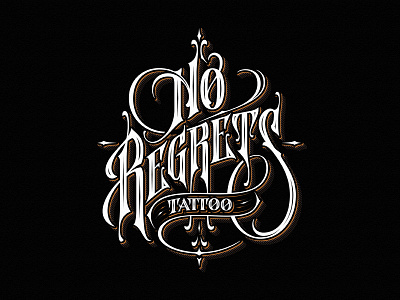 No Regrets_Vector custom dalibass hand drawn lettering logo logotype tattoo typography