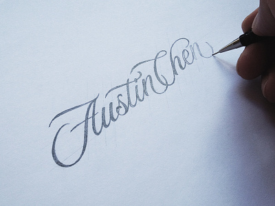 Austin Chen Process custom dalibass hand drawn lettering logo logotype typography vintage