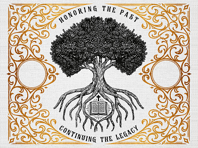 Honoring The Past - Continuing The Legacy - Full image custom hand drawn lettering logotype ornament team typography victorian vintage