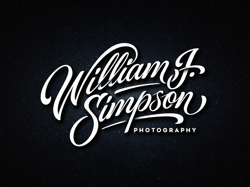 William J Simpson hand-drawn photography photographer team typography vintage logotype custom lettering