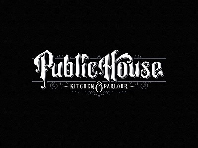 Public House custom dalibass drawing hand drawn kitchen lettering logo logotype ngs parlour team typography vintage