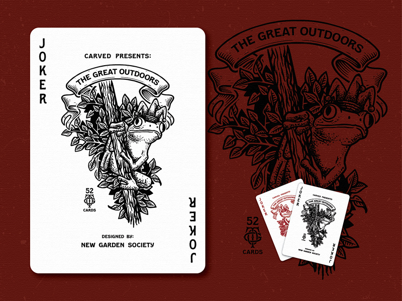 TGO / Joker 1 illustration outdoors banner team joker frog playing cards vintage drawing typography hand-drawn lettering