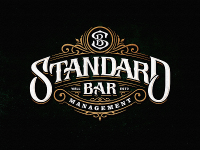 Standard Bar custom dalibass drawing hand drawn lettering logo logotype monogram ngs sketch team typography vintage