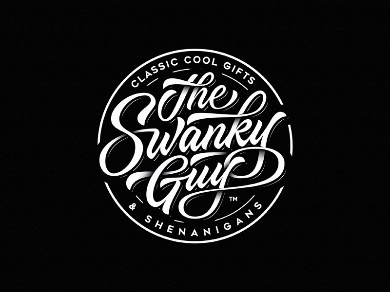 The Swanky Guy badge drawing dalibass logo typography logotype custom hand-drawn lettering