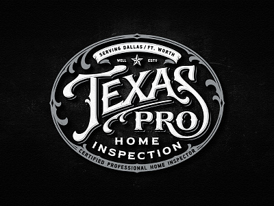 Texas Pro badge custom dalibass dallas drawing hand drawn inspection lettering logo logotype team texas typography vintage