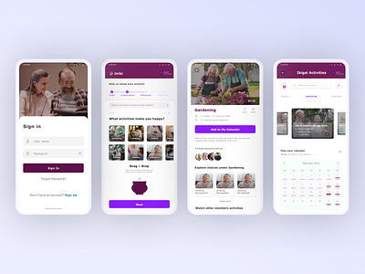 URIKI - App that brings joy and happiness for Retired Citizens activity elder app freelance designer interaction design mobile app design ui ui deisgn