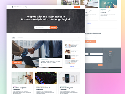 INTERLUDE DIGITAL - BLOG PAGE analytics blog design design design inspiration elearning freelance designer interaction design startup ui ui design website design