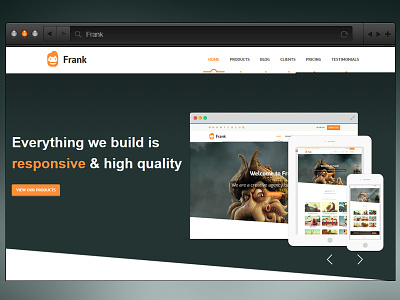 Frank Dribbble html one-page responsive website
