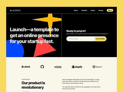 Launch—a free template for Relate.app free freebie header landing relate template