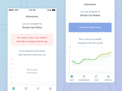 Remote treatment — info page app contest doctor home page hospital information interface ios medicine remote treatment russian design cup 2016