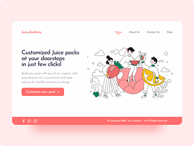 Juce_facktory clean design hero section juice juice web minimal design ui uidesign uiux web page webdesign