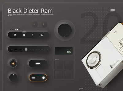 Dieter Ram Black buttons icon ui ui design