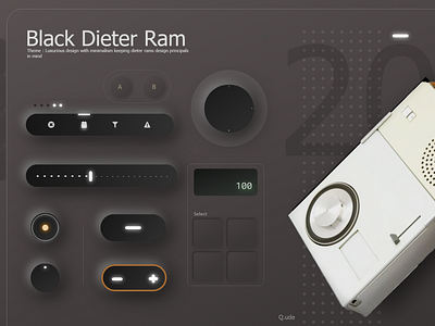 Dieter Ram Black buttons icon ui ui design