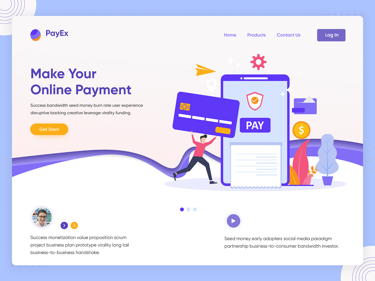 Online Payment Landing Page by Muhsin on Dribbble