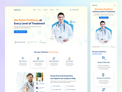 Medical Service Landing Page appointment consultation covid19 graphic design health service healthcare hospitality illustration landing page landing page design medical app medical care medical service medical website online medicine typography uidesign uiux uiux design web design