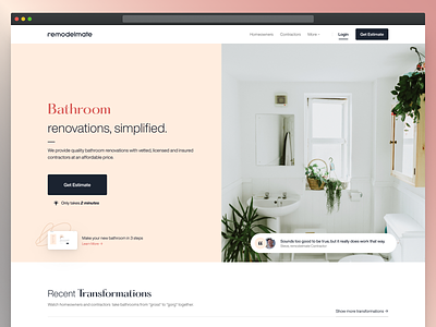 Remodelmate Home Page Preview desktop real estate renovaiton ui ux web web design website website design website redesign
