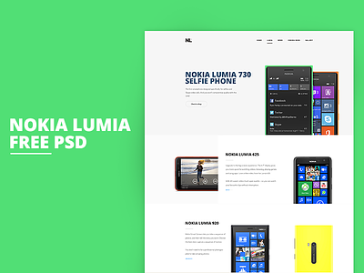 Nokia Lumia - free PSD template