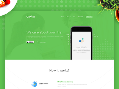 ERN home page clean desktop flat green homepage icons simple ui ux web website