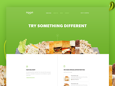 Noon Fast Food Restaurant Home Page bar eat fast food food healthy home page restaurant sandwiches ui ux web websiite