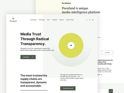 Pressland - Home Page home page home page design landing page media press typography ui uiuxdesign ux web webdesign website website design white