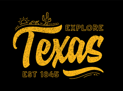 EXPLORE_TX branding design explore gold illustration logo outdoor screenprint shirtdesign texas typogaphy vector