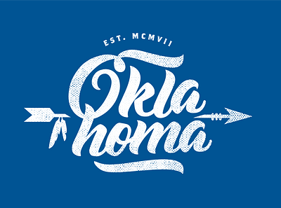 OKLAHOMA arrow branding design distressed illustration oklahoma osco screenprint shirtdesign typography vector