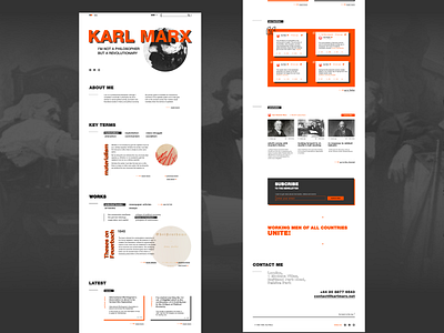 Personal website of a political thinker (full page) desktop layout minimal personal website portfolio typogaphy ui ux web