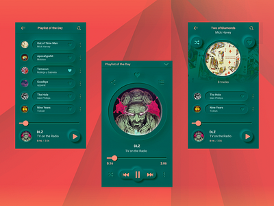 Online music player screens