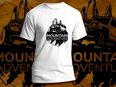 Mountain adventure Auto Mobile T shirt Design