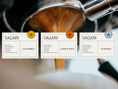 Vagari Coffee Branding art direction brand design branding coffee brand coffee branding coffee labels graphic design label design packaging packaging design visual identity