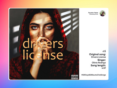 Drivers License song - Olivia Rodrigo | Song album recreation#5 branding design digital art digital image girl graphic design olivia rodrigo photo manipulation
