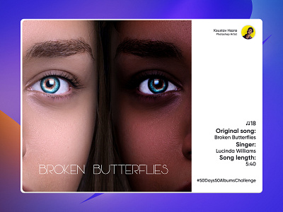 Broken Butterflies song - Lucinda Williams | #18 album art album cover design branding design digital art digital image graphic design lucinda williams music album permission less projects photo manipulation photoshop racisim song album recreation