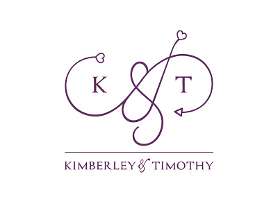 TK_Wedding_Logo ampersand arrows hearts logo purple wedding