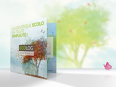 Branding, web & print design for Ecolog bifold branding dinette ecolog graphic design la dinette print design société de transport web design