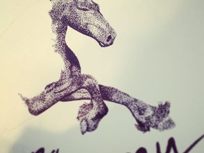 Work in progress - Wanna ride my horse? 2014 dinette dot horse illustration la dinette wish card