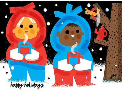 Jane Sanders Mats holiday card cold holiday holiday cards hot cocoa outdoors snow snow day winter