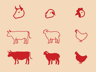 Butchery pictograms animallogo graphic graphicdesign logo pictogram visualidentity